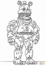 Foxy Coloring Nightmare Pages Getcolorings Color Fredbear Print Fnaf Printable sketch template