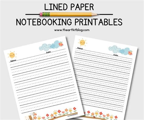 cute lined handwriting page  homeschool deals