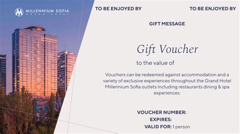 monetary gift voucher grand hotel millennium sofia   gift ecard