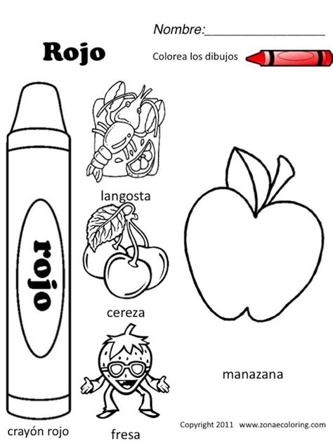 spanish colors coloring worksheet sketch coloring page