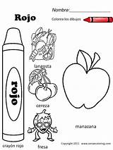 Coloring Worksheets Spanish Colors Pages Worksheet Color Preschool Red Kindergarten Printable Kids Activities Printables Learning Template Colouring Los Para Learn sketch template