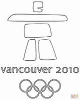 2010 Vancouver Coloring Pages Olympics Inukshuk Symbol Olympic Drawing Canada Crafts sketch template