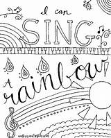 Coloring Pages Music Printable Rainbow Color Musical Adult Adults Relax Sing Easy Sheets Mandala Print Preschoolers Colouring Kids Perfect Themed sketch template