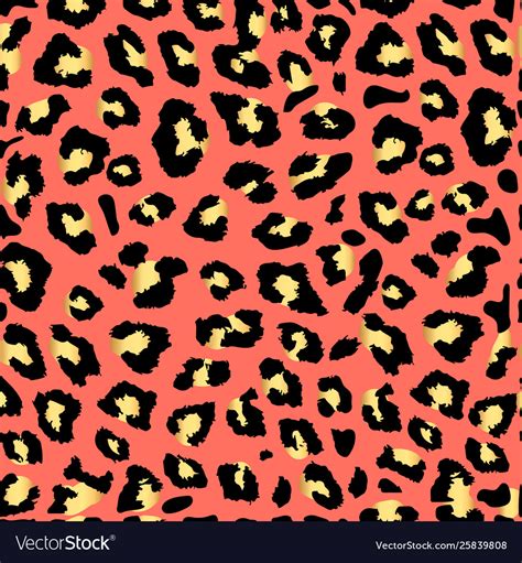 seamless gold leopard print color trend palette vector image