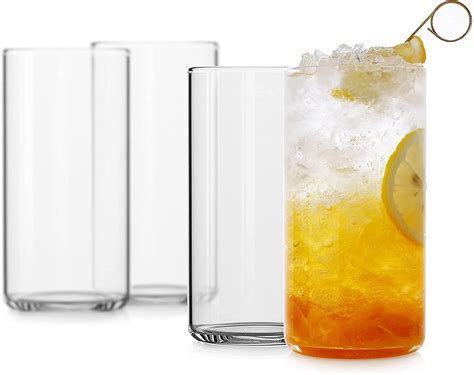 Drinking Glasses 19 Oz Thin Highball Glasses Set Of 4 Clear Tall Glass