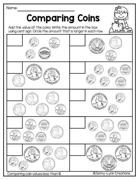 coin worksheets printable  worksheets  highly customizable