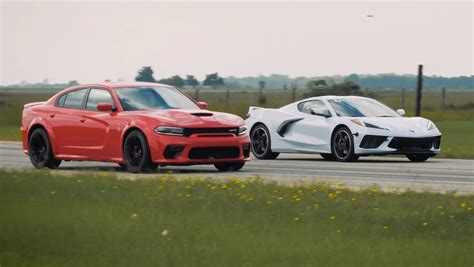 hennessey pits charger hellcat widebody against new corvette c8 z51