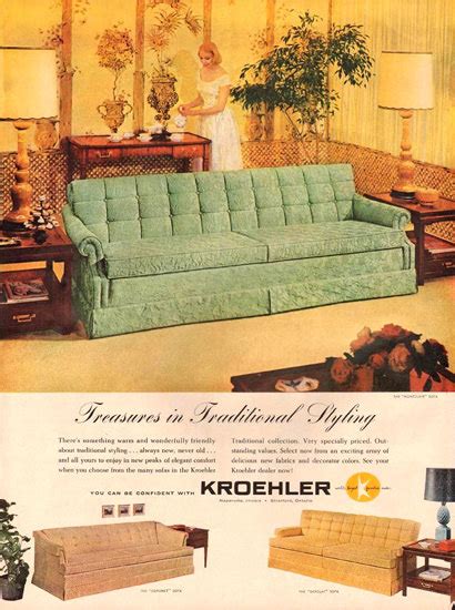 Kroehler Furniture Living Room 1959 Mad Men Art Vintage Ad Art