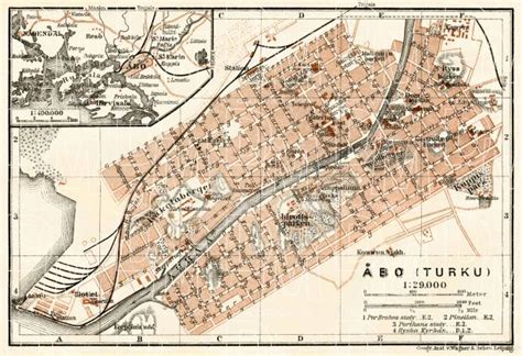 old map of Åbo turku in 1914 buy vintage map replica poster print or download picture