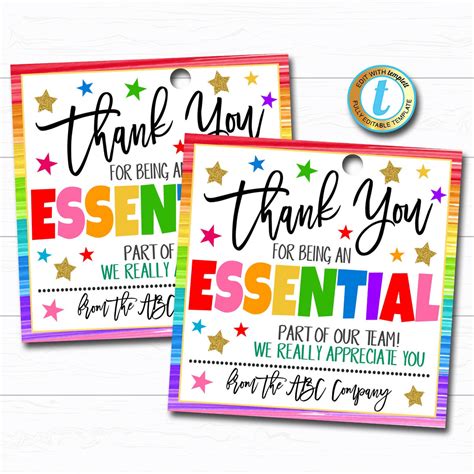 employee appreciation gift tag tidylady printables