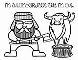 Lumberjack Coloring Pages Printable Lumberjacks Birthday Party Template Launching Tees Plushies Fabric Available Now Hat Printing Birthdays Twin First Choose sketch template