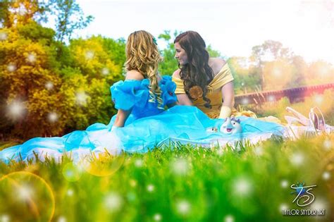 Couple Dresses As Disney Princesses For Engagement Photos To Celebrate