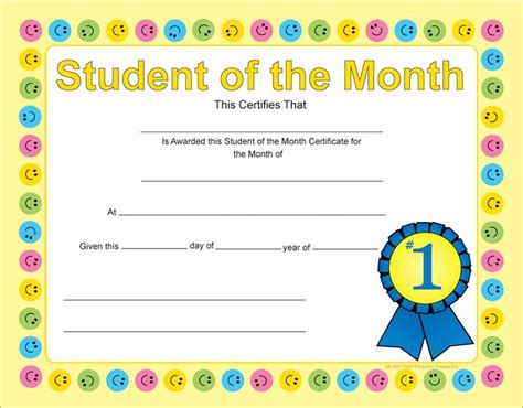 recognition certificate student   month student   month