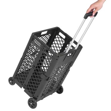 wheels mesh rolling utility cart folding  collapsible hand crate lbs capacity walmart