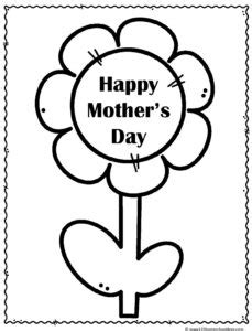 mothers day flowers coloring pages