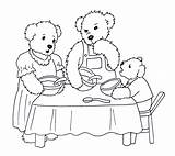Bears Goldilocks Three Coloring Pages Printable Color Template Clipart Sketch Print Getcolorings Getdrawings Mask Colorings sketch template