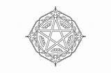 Mandala Pentagram sketch template