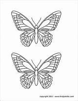 Butterflies Printable Set Coloring Pages Templates Firstpalette sketch template