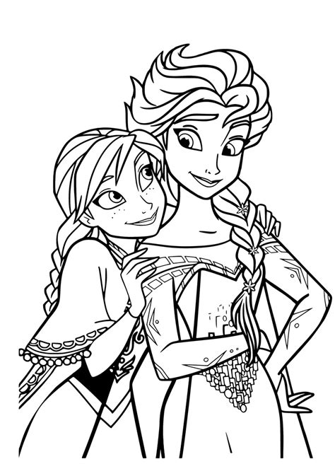 frozen  sisters anna elsa coloring pages print color craft