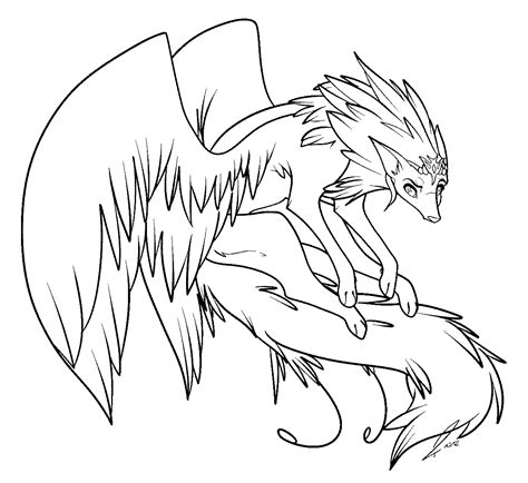 female winged wolf coloring pages coloring pages