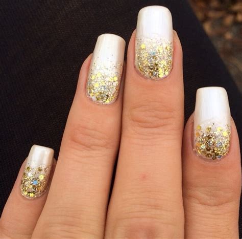 Gold And White Glitter Gradient Nail Art By Virginia Nailpolis Museum