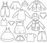 Kids Clipart Drawing Clothing Wear Clothes Different Types Sketch Girls Printable Dolls Set Paper Vector Breeches Coloring Simple Pages Doll sketch template
