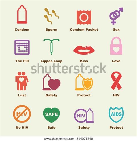 safe sex elements vector infographic icons stock vector