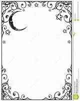 Moon Stars Frame Pages Coloring Wiccan Bos Blank Frames Filigree Borders Book Printable Paper Grimoire Shadows Adult 1027 1300 Dividers sketch template