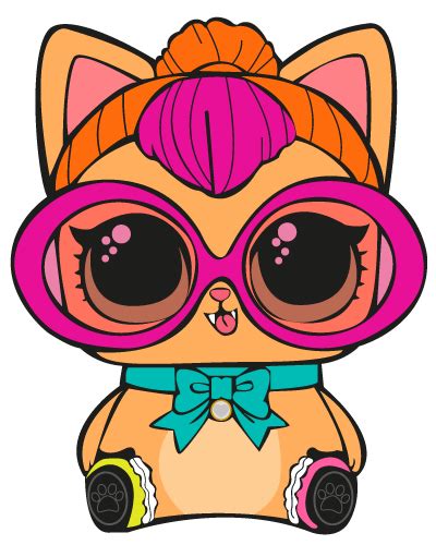 printable lol doll surprise neon kitty coloring page