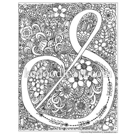 instant digital  adult coloring page letter  etsy