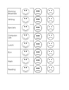smiley face behavior chart printable