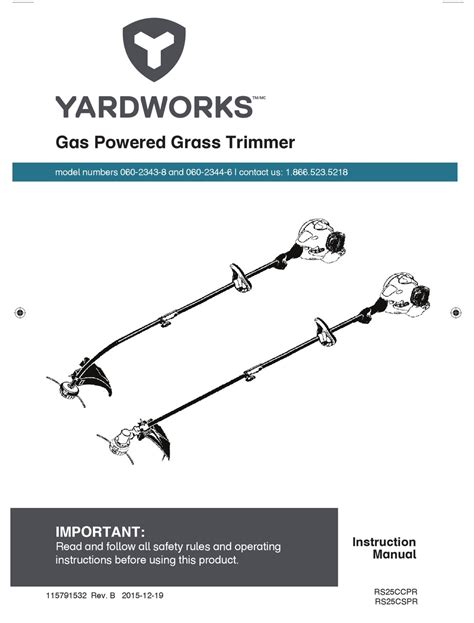 yardworks    instruction manual   manualslib