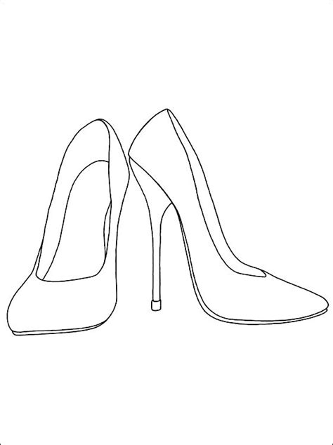 heels coloring  printable page coloring pages drawing high heels