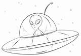 Nave Espacial Alien Animados Supercoloring Lapiz sketch template