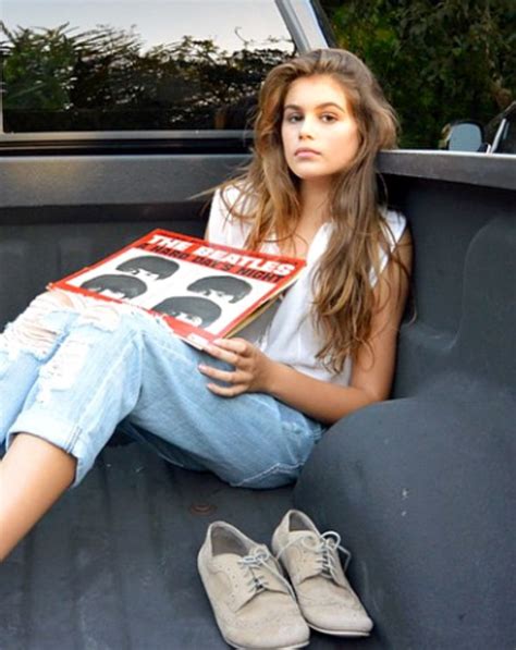 cindy crawford s daughter kaia models for son presley photos us weekly