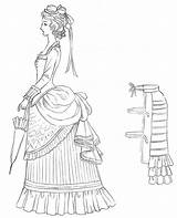 Victorian Dress Drawing Bustle Drawings Line Dresses Fashion Victoriana Later Getdrawings Coloring Paintingvalley Google sketch template
