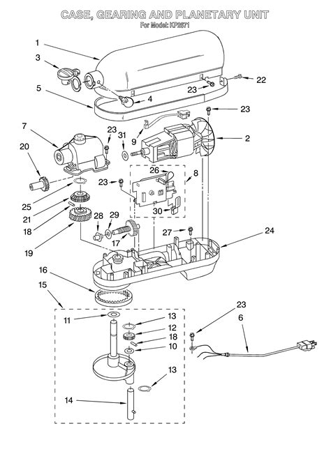 kitchenaid artisan mixer parts list case gearing  planetary diagram parts list  model