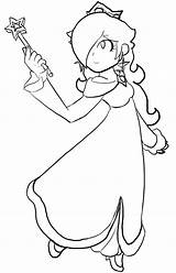 Rosalina Peach Kleurplaat Daisy Lineart Getcolorings Kart Prinses Zelda Fave Mewarn15 Wii sketch template