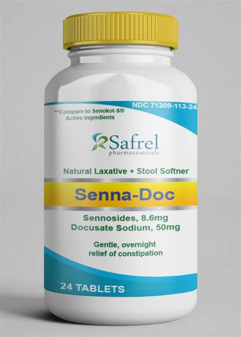 Senna Doc Tablets Sennosides 8 6mg Docusate Sodium 50mg – Safrel