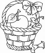 Basket Apple Clipart Coloring Outline Picnic Printable Template Clip Fruit Pages Cliparts Drawing Pencil Color Picking Clipartpanda Line Sheet 20page sketch template