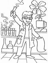 Scientist Coloring Pages Printable Print sketch template