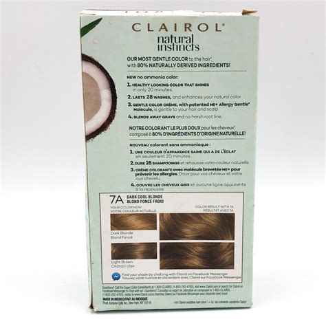 Clairol Natural Instincts 7a Dark Cool Blonde Hair Color Dye
