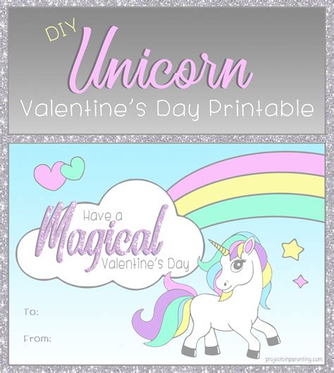 diy unicorn valentine  printable valentines day