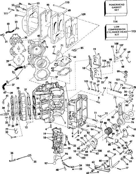johnson cylinder crankcase parts   hp jtlcos outboard motor