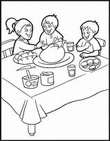 Coloring Dining Room Pages Kids Thanksgiving Table Cozy Inspired Children Getcolorings sketch template