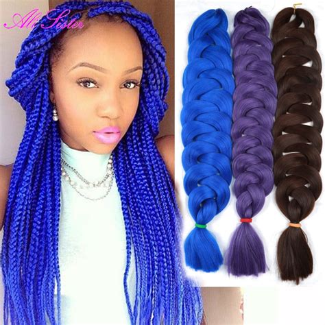Blue Color Kanekalon Jumbo Bulk Jumbo Braid Hair Crochet