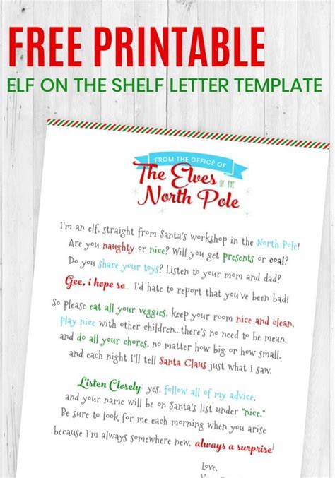 printable elf letter templates