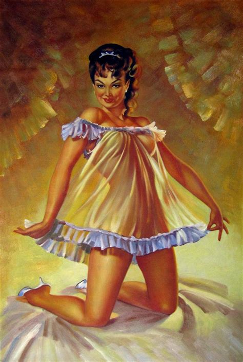 Rep Gil Elvgren 24x36 In Stretched Oil Painting Canvas Art Wall Decor