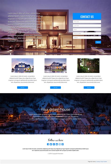 real estate landing page template flyer template