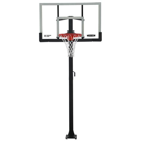 lifetime  tempered glass adjustable  ground basketball hoop